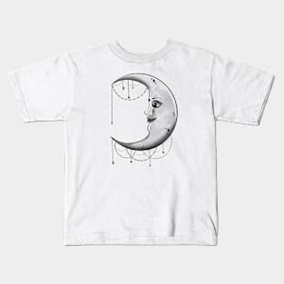 Black and white moon design Kids T-Shirt